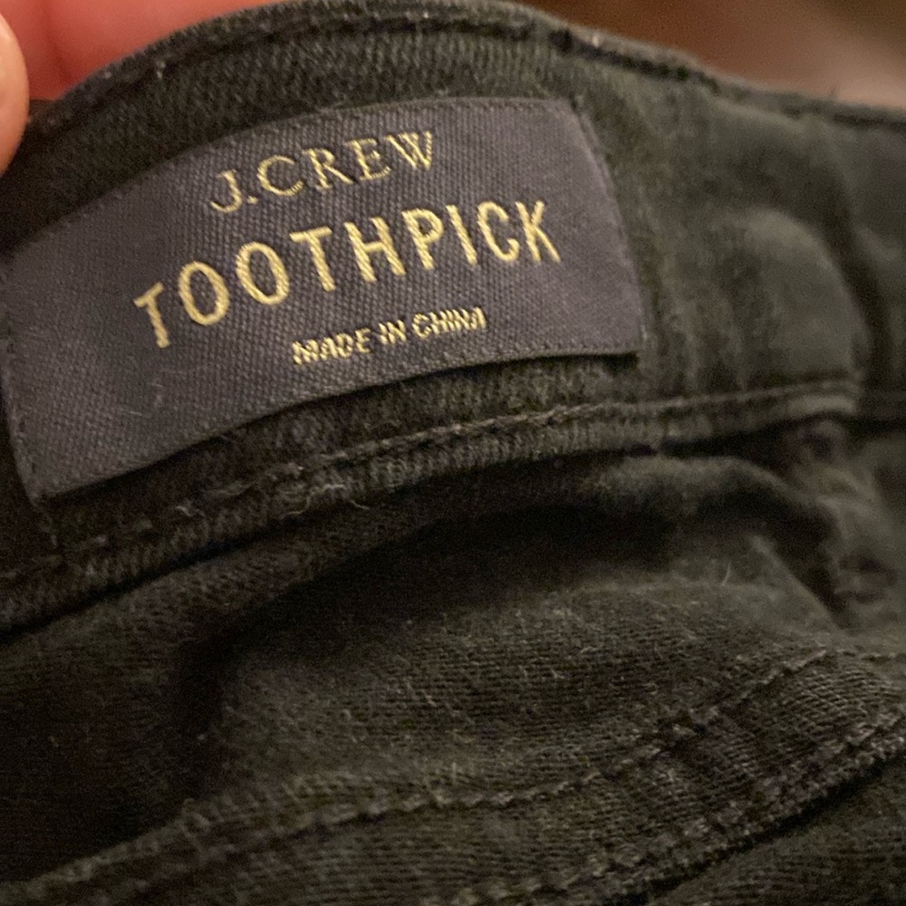 J. Crew toothpick 28T mid rise black jeans